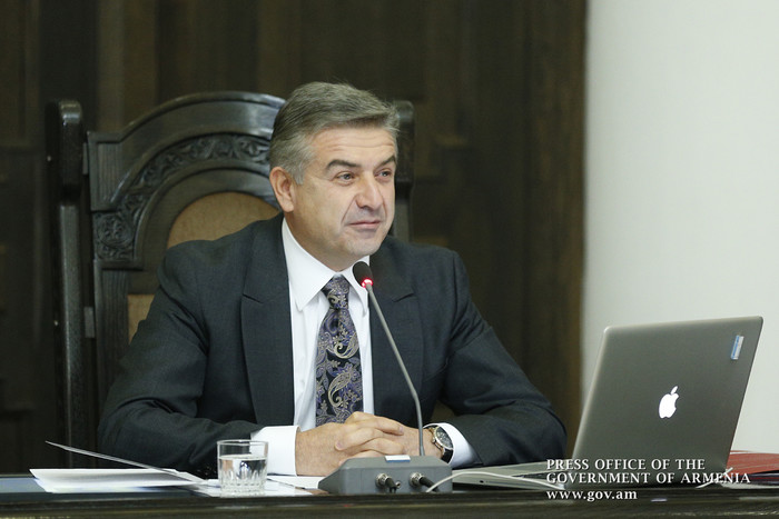 Карен Карапетян поблагодарил президента Армении Сержа Саргсяна за оказанное доверие